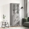Image de Buffet Haut Sonoma Gris 69,5x34x180 Cm Bois D'ingénierie Vidaxl
