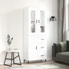 Image de Buffet Haut Blanc 69,5x34x180 Cm Bois D'ingénierie Vidaxl