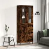Image de Buffet Haut Chêne Fumé 69,5x34x180 Cm Bois D'ingénierie Vidaxl