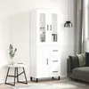 Image de Buffet Haut Blanc 69,5x34x180 Cm Bois D'ingénierie Vidaxl