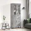 Image de Buffet Haut Gris Béton 69,5x34x180 Cm Bois D'ingénierie Vidaxl