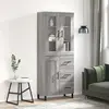 Image de Buffet Haut Sonoma Gris 69,5x34x180 Cm Bois D'ingénierie Vidaxl