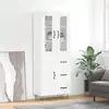 Image de Buffet Haut Blanc 69,5x34x180 Cm Bois D'ingénierie Vidaxl