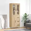 Image de Buffet Haut Chêne Sonoma 69,5x34x180 Cm Bois D'ingénierie Vidaxl
