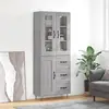 Image de Buffet Haut Sonoma Gris 69,5x34x180 Cm Bois D'ingénierie Vidaxl