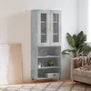 Image de Buffet Haut Gris Béton 69,5x34x180 Cm Bois D'ingénierie Vidaxl