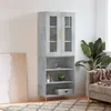 Image de Buffet Haut Gris Béton 69,5x34x180 Cm Bois D'ingénierie Vidaxl