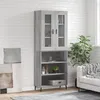 Image de Buffet Haut Sonoma Gris 69,5x34x180 Cm Bois D'ingénierie Vidaxl