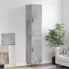 Image de Buffet Haut Gris Béton 34,5x34x180 Cm Bois D'ingénierie Vidaxl