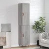 Image de Buffet Haut Sonoma Gris 34,5x34x180 Cm Bois D'ingénierie Vidaxl
