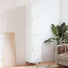 Image de Buffet Haut Blanc 34,5x34x180 Cm Bois D'ingénierie Vidaxl