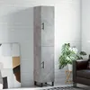 Image de Buffet Haut Gris Béton 34,5x34x180 Cm Bois D'ingénierie Vidaxl