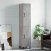 Image de Buffet Haut Sonoma Gris 34,5x34x180 Cm Bois D'ingénierie Vidaxl