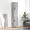 Image de Buffet Haut Gris Béton 34,5x34x180 Cm Bois D'ingénierie Vidaxl