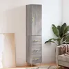 Image de Buffet Haut Sonoma Gris 34,5x34x180 Cm Bois D'ingénierie Vidaxl