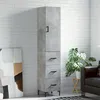 Image de Buffet Haut Gris Béton 34,5x34x180 Cm Bois D'ingénierie Vidaxl