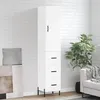 Image de Buffet Haut Blanc 34,5x34x180 Cm Bois D'ingénierie Vidaxl