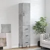 Image de Buffet Haut Gris Béton 34,5x34x180 Cm Bois D'ingénierie Vidaxl