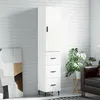 Image de Buffet Haut Blanc 34,5x34x180 Cm Bois D'ingénierie Vidaxl