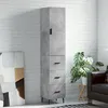 Image de Buffet Haut Gris Béton 34,5x34x180 Cm Bois D'ingénierie Vidaxl