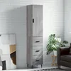 Image de Buffet Haut Sonoma Gris 34,5x34x180 Cm Bois D'ingénierie Vidaxl