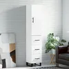 Image de Buffet Haut Blanc 34,5x34x180 Cm Bois D'ingénierie Vidaxl