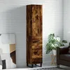 Image de Buffet Haut Chêne Fumé 34,5x34x180 Cm Bois D'ingénierie Vidaxl
