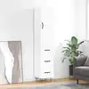 Image de Buffet Haut Blanc 34,5x34x180 Cm Bois D'ingénierie Vidaxl