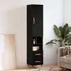 Image de Buffet Haut Noir 34,5x34x180 Cm Bois D'ingénierie Vidaxl