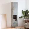 Image de Buffet Haut Gris Béton 34,5x34x180 Cm Bois D'ingénierie Vidaxl