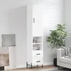 Image de Buffet Haut Blanc 34,5x34x180 Cm Bois D'ingénierie Vidaxl