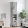 Image de Buffet Haut Gris Béton 34,5x34x180 Cm Bois D'ingénierie Vidaxl
