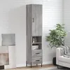 Image de Buffet Haut Sonoma Gris 34,5x34x180 Cm Bois D'ingénierie Vidaxl