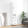 Image de Buffet Haut Blanc 34,5x34x180 Cm Bois D'ingénierie Vidaxl