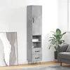 Image de Buffet Haut Gris Béton 34,5x34x180 Cm Bois D'ingénierie Vidaxl