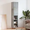 Image de Buffet Haut Gris Béton 34,5x34x180 Cm Bois D'ingénierie Vidaxl