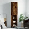 Image de Buffet Haut Chêne Fumé 34,5x34x180 Cm Bois D'ingénierie Vidaxl