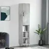 Image de Buffet Haut Gris Béton 34,5x34x180 Cm Bois D'ingénierie Vidaxl