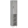 Image de Buffet Haut Sonoma Gris 34,5x34x180 Cm Bois D'ingénierie Vidaxl