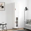 Image de Buffet Haut Blanc Brillant 34,5x34x180 Cm Bois D'ingénierie Vidaxl