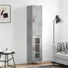 Image de Buffet Haut Gris Béton 34,5x34x180 Cm Bois D'ingénierie Vidaxl