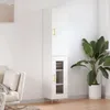 Image de Buffet Haut Blanc 34,5x34x180 Cm Bois D'ingénierie Vidaxl
