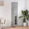 Image de Buffet Haut Gris Béton 34,5x34x180 Cm Bois D'ingénierie Vidaxl