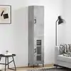 Image de Buffet Haut Gris Béton 34,5x34x180 Cm Bois D'ingénierie Vidaxl