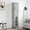 Image de Buffet Haut Gris Béton 34,5x34x180 Cm Bois D'ingénierie Vidaxl