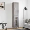 Image de Buffet Haut Sonoma Gris 34,5x34x180 Cm Bois D'ingénierie Vidaxl