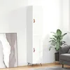 Image de Buffet Haut Blanc Brillant 34,5x34x180 Cm Bois D'ingénierie Vidaxl
