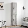 Image de Buffet Haut Gris Béton 34,5x34x180 Cm Bois D'ingénierie Vidaxl