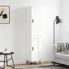Image de Buffet Haut Blanc 34,5x34x180 Cm Bois D'ingénierie Vidaxl