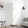 Image de Buffet Haut Blanc 34,5x34x180 Cm Bois D'ingénierie Vidaxl